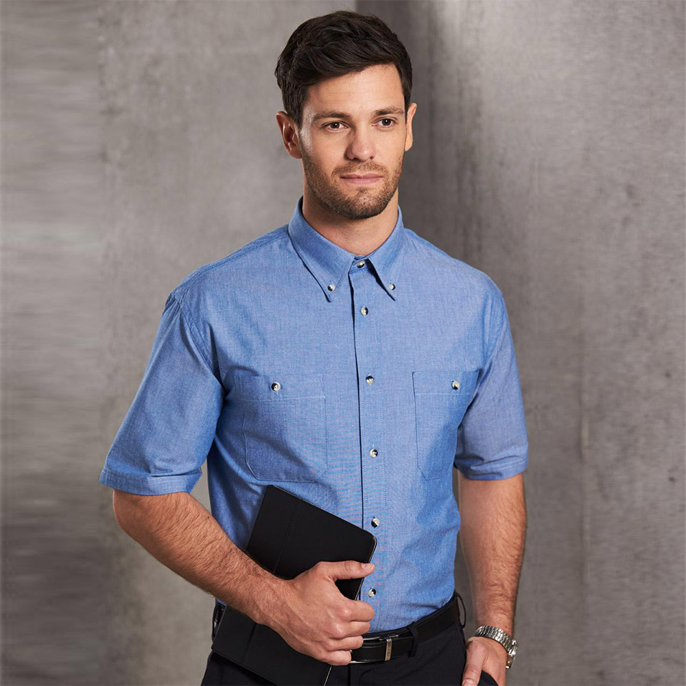 Men's Chambray Short Sleeve