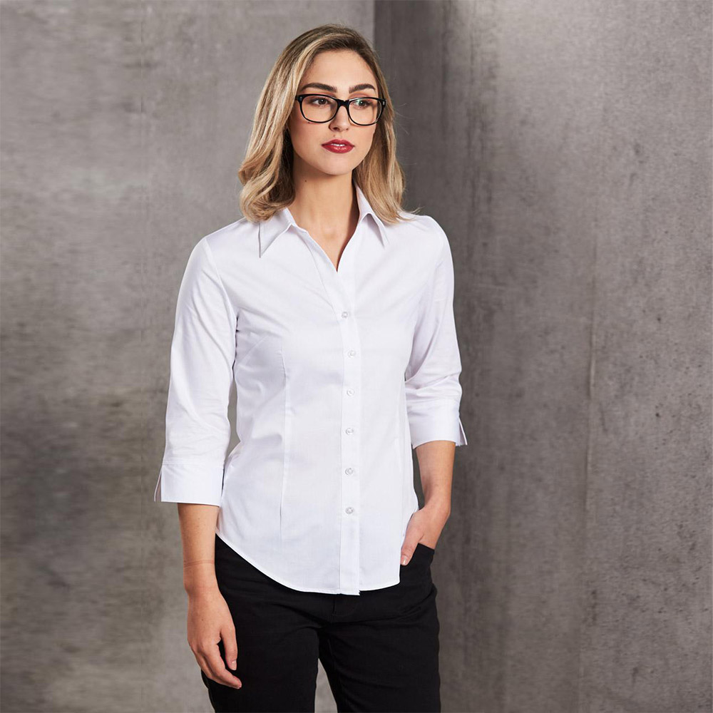 Women's Fine Twill 3/4 Sleeve Shirt