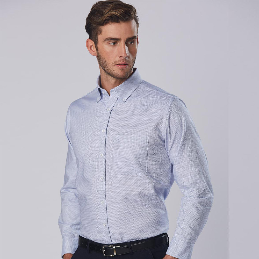 Men's Dot Contrast Long Sleeve Shirt