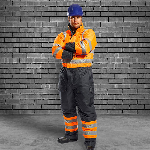 Hi-Vis Thermal Insulation Contrast Coverall with Quilt Lined