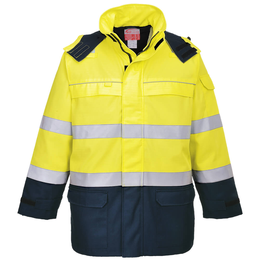 Flame Resistant Waterproof Breathable Hi-Vis Jacket with PU Coated