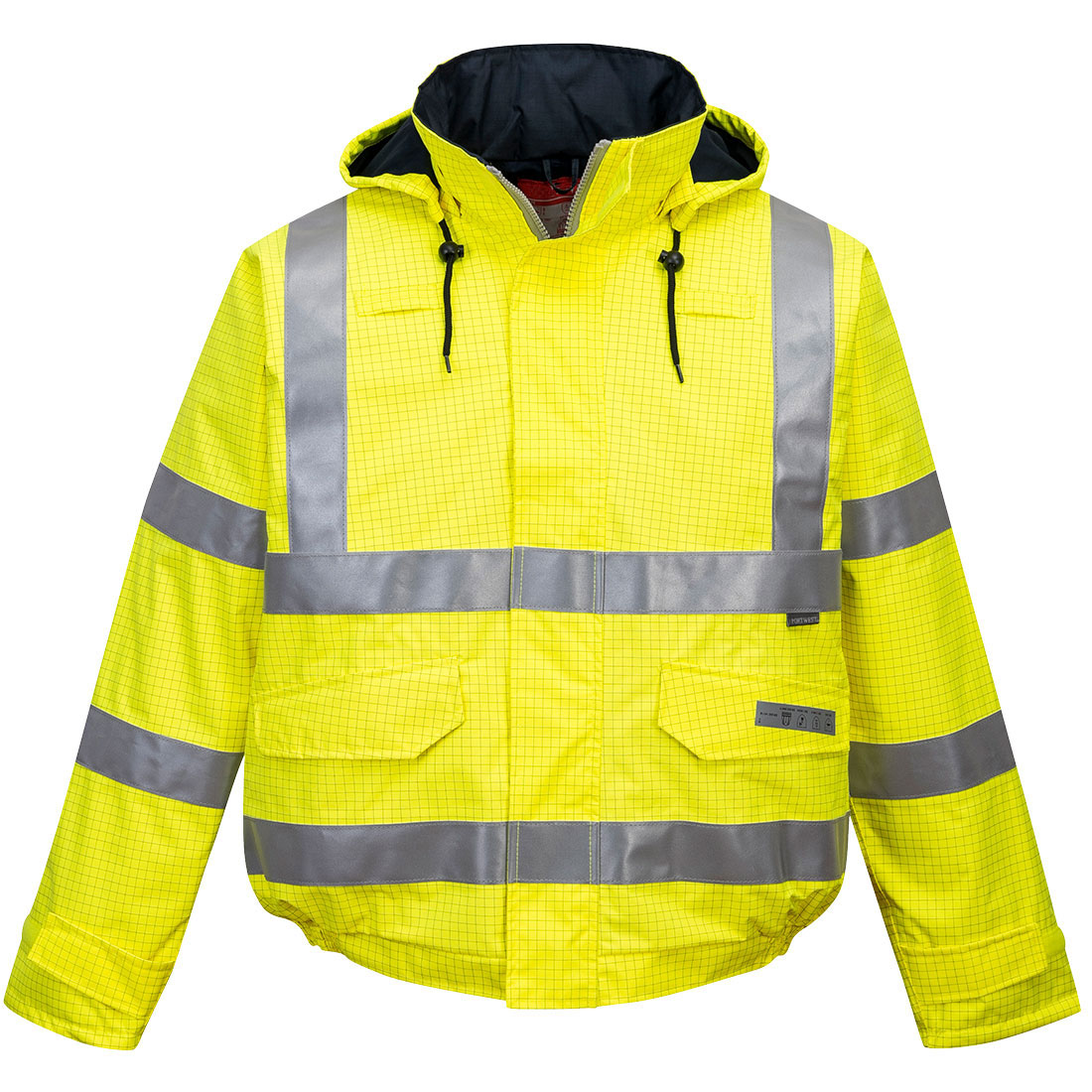 Rain Flame Resistant Waterproof Breathable Hi-Vis Antistatic Bomber Jacket