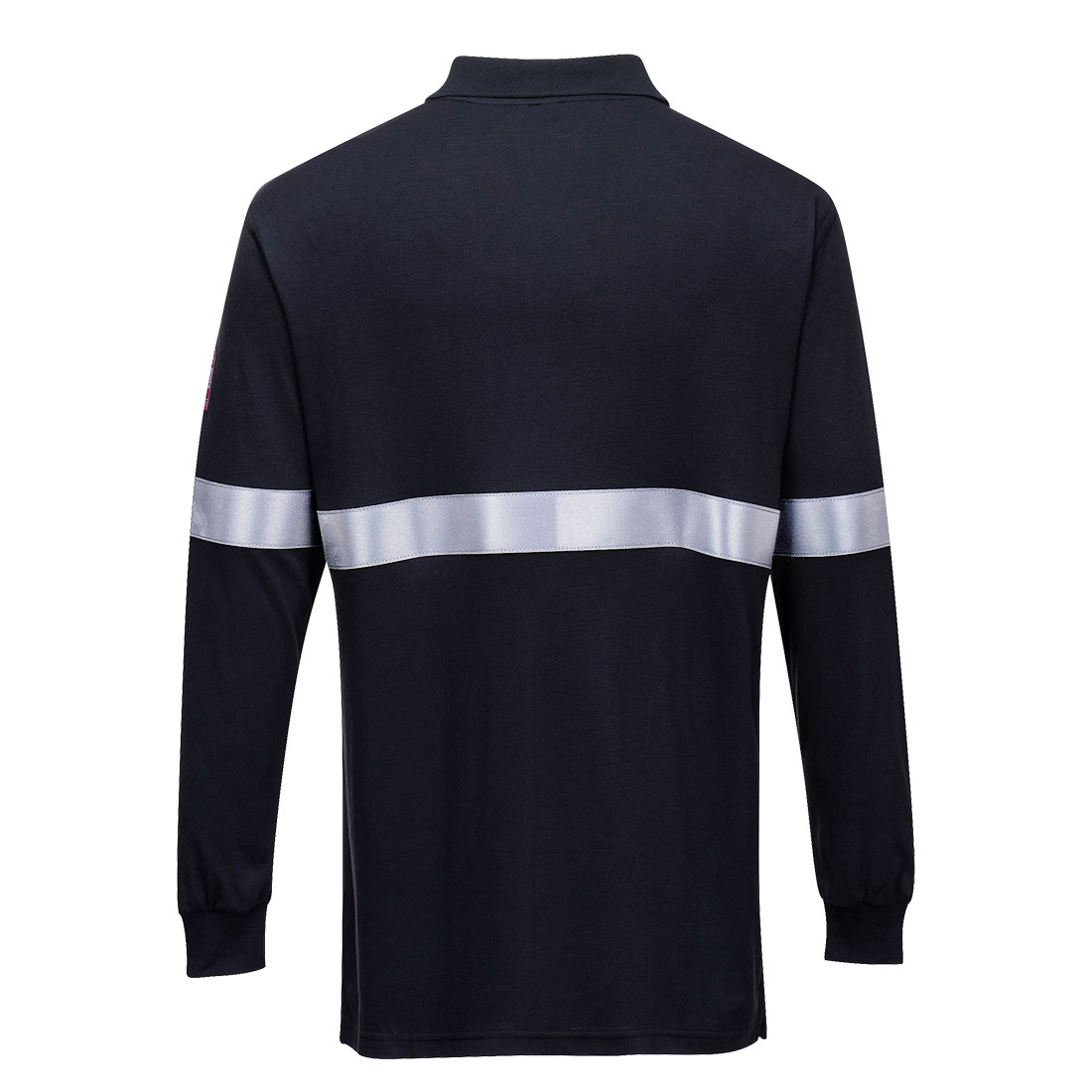 Flame Resistant Anti-Static Long Sleeve Polo Shirt with Reflective Tape