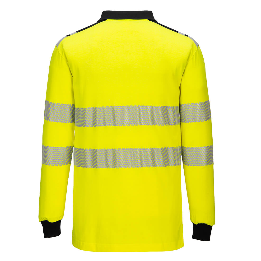 Flame Resistant Anti-Static Hi-Vis Long Sleeved Polo with Heat Transfer
