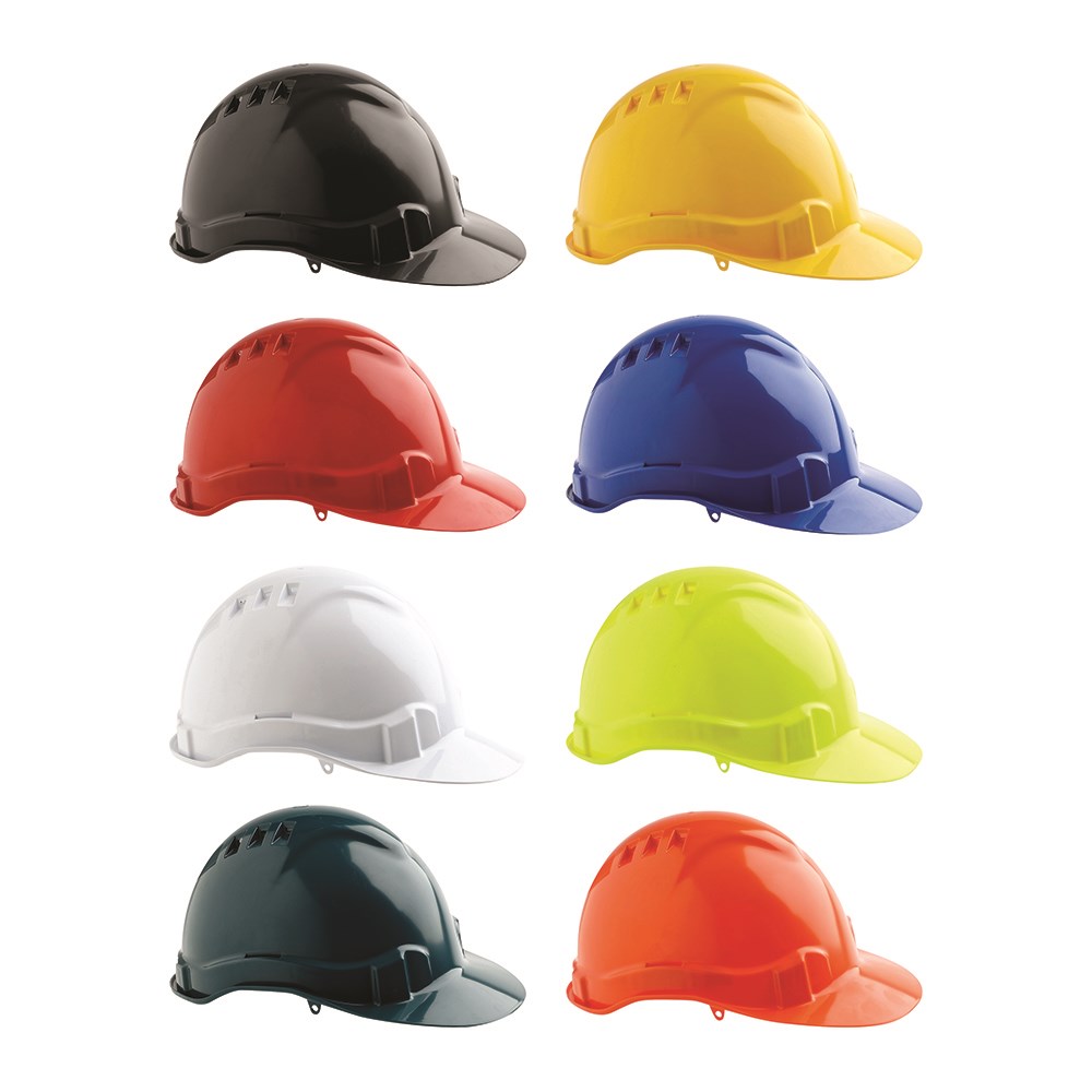 ABS Lightweight Durable Safety Helmet Vented with Pushlock Harness