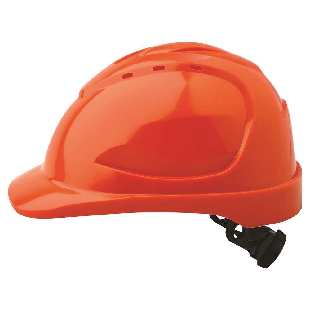 ABS Lightweight Durable Hard Safety Helmet Vented with Ratchet Harness