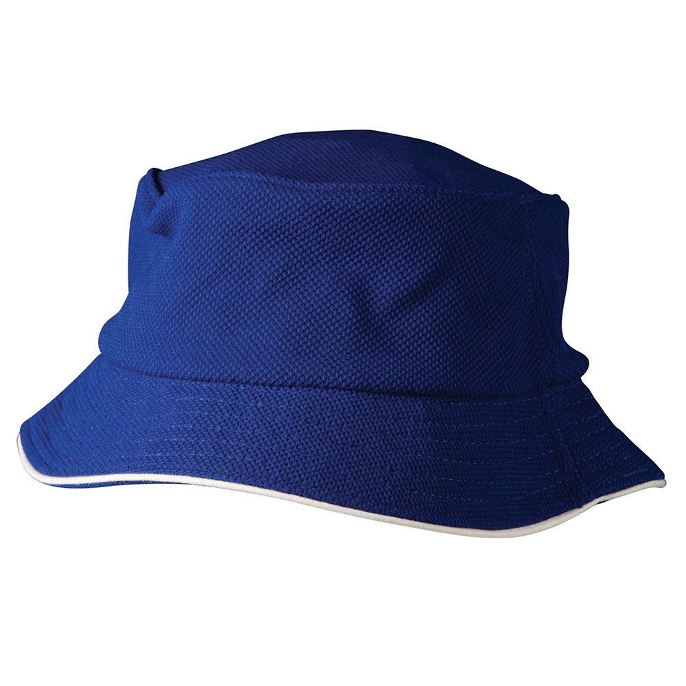 Pique Mesh Bucket Hat With Sandwich Peak