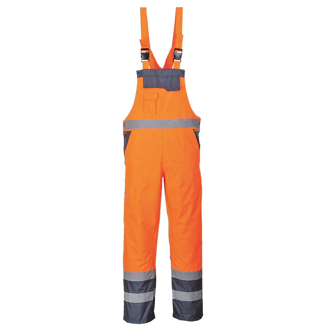  Hi-Vis Bib & Brace with Contrast Panels Against Dirt