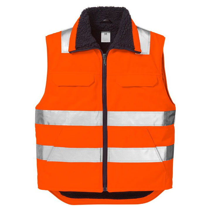 Hi-Vis Durable Winter Waistcoat Class 2 with Fur Lining