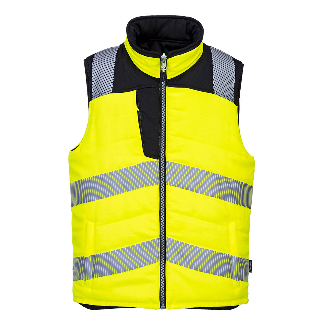 Hi-Vis Reversible Bodywarmer with Transfer Reflective Tape Orange/Yellow