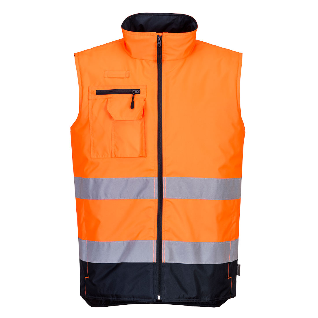 Hi-Vis Two Tone Bodywarmer With Fleece Lining