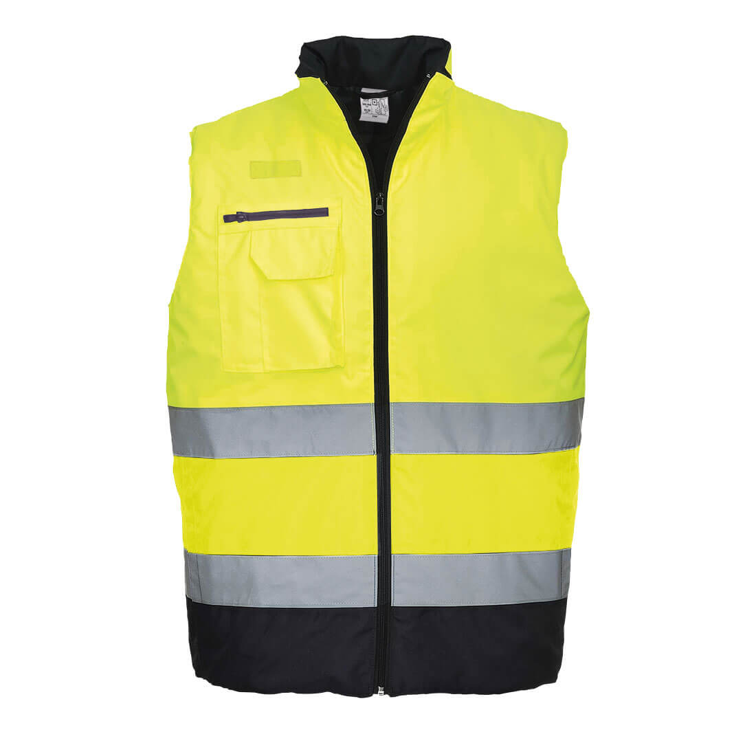 Hi-Vis Two Tone Bodywarmer With Fleece Lining