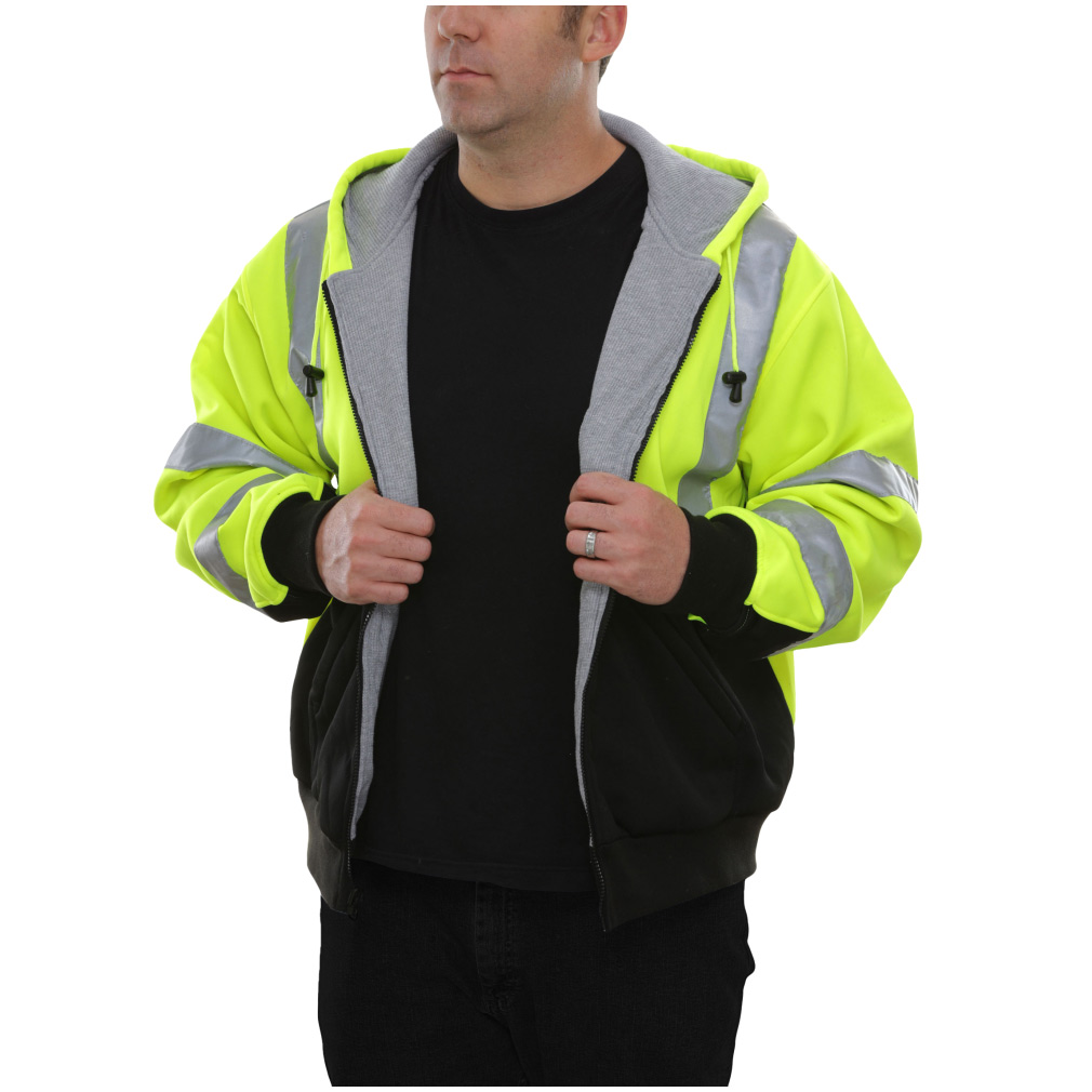 Hi-Viz YKK Full Zip 2-Tone Safety Hoodie with Thermal Liner 