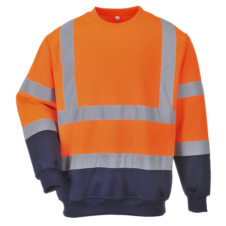 Hi-Vis Durable 2-Tone Sweatshirt with Black Bottom