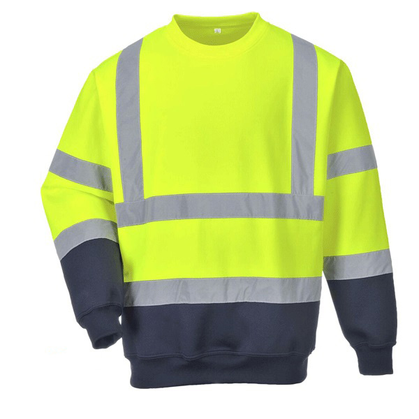 Hi-Vis Durable 2-Tone Sweatshirt with Black Bottom