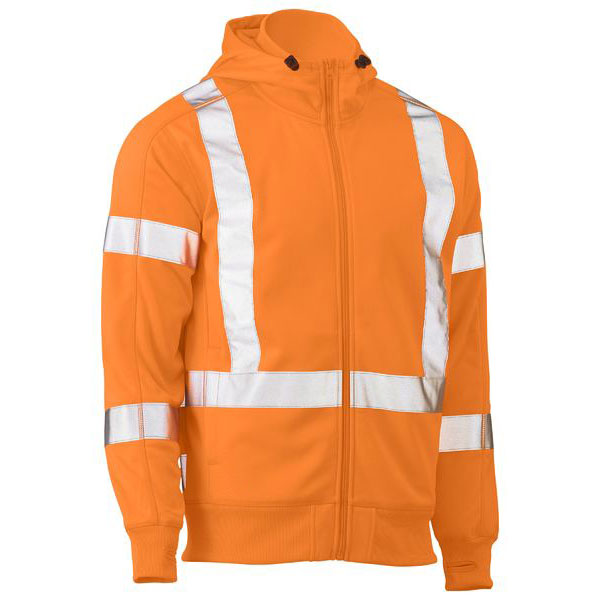 Hi Vis Wet Weather Breathable Warming Full Zip Rail Polar Fleece Hoodie