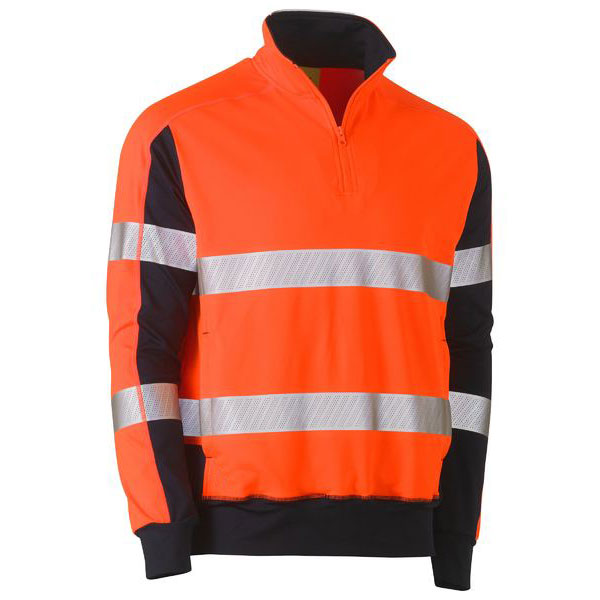 Hi Vis Two Tone Breathable Warming Fleece Pullover with Heat Transfer 