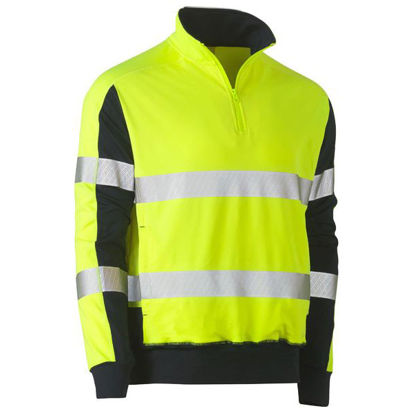 Hi Vis Two Tone Breathable Warming Fleece Pullover with Heat Transfer 