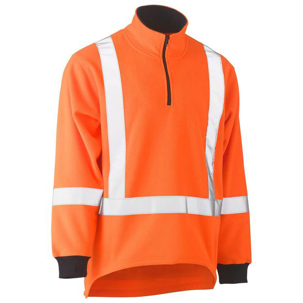  Hi Vis Cotton Breathable Rail Polar Fleece Pullover