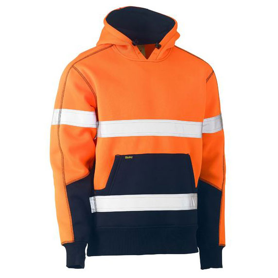 Hi Vis Cotton Breathable Rail Polar Fleece Hoodie Pullover