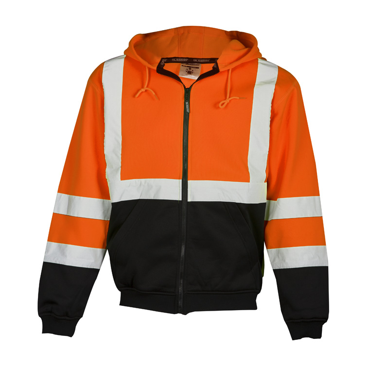 Hi-Vis Durable Warmth Two-Tone Hoodie with Zipper