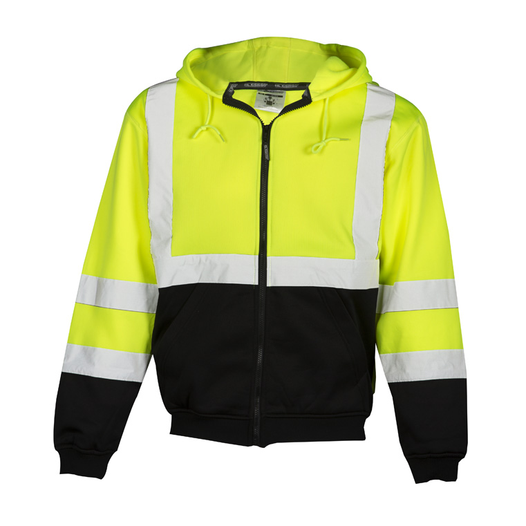 Hi-Vis Durable Warmth Two-Tone Hoodie with Zipper