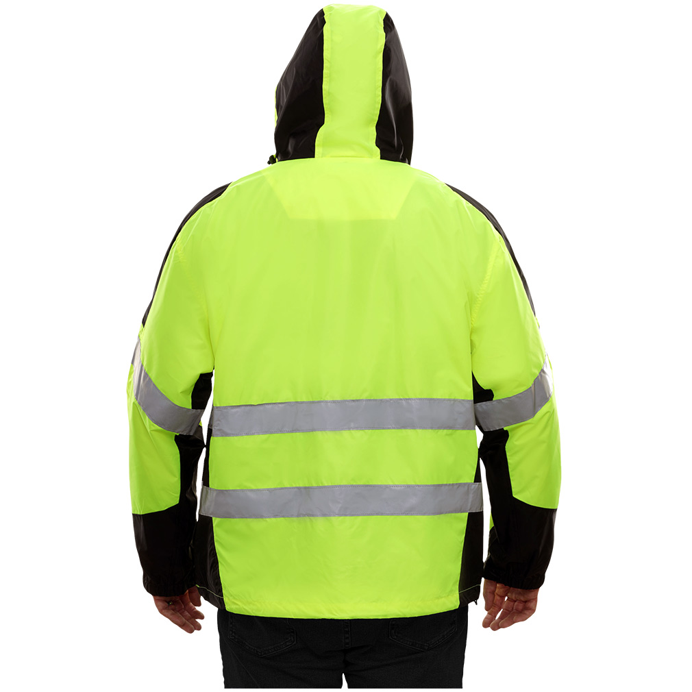 Hi-Vis 2-Tone Hooded Windbreaker With Water Resistant