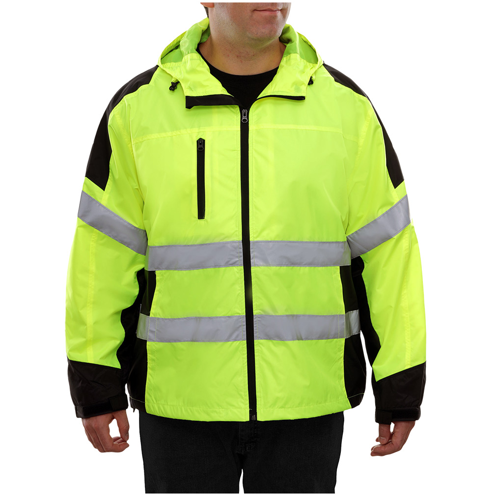 Hi-Vis 2-Tone Hooded Windbreaker With Water Resistant