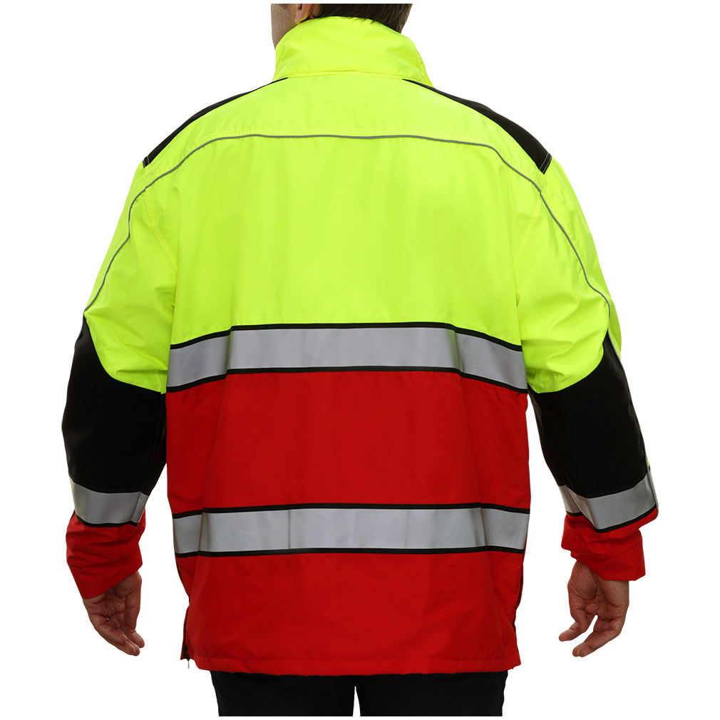 Hi-Vis 2-Tone Lime & Red Waterproof Responder Parka 