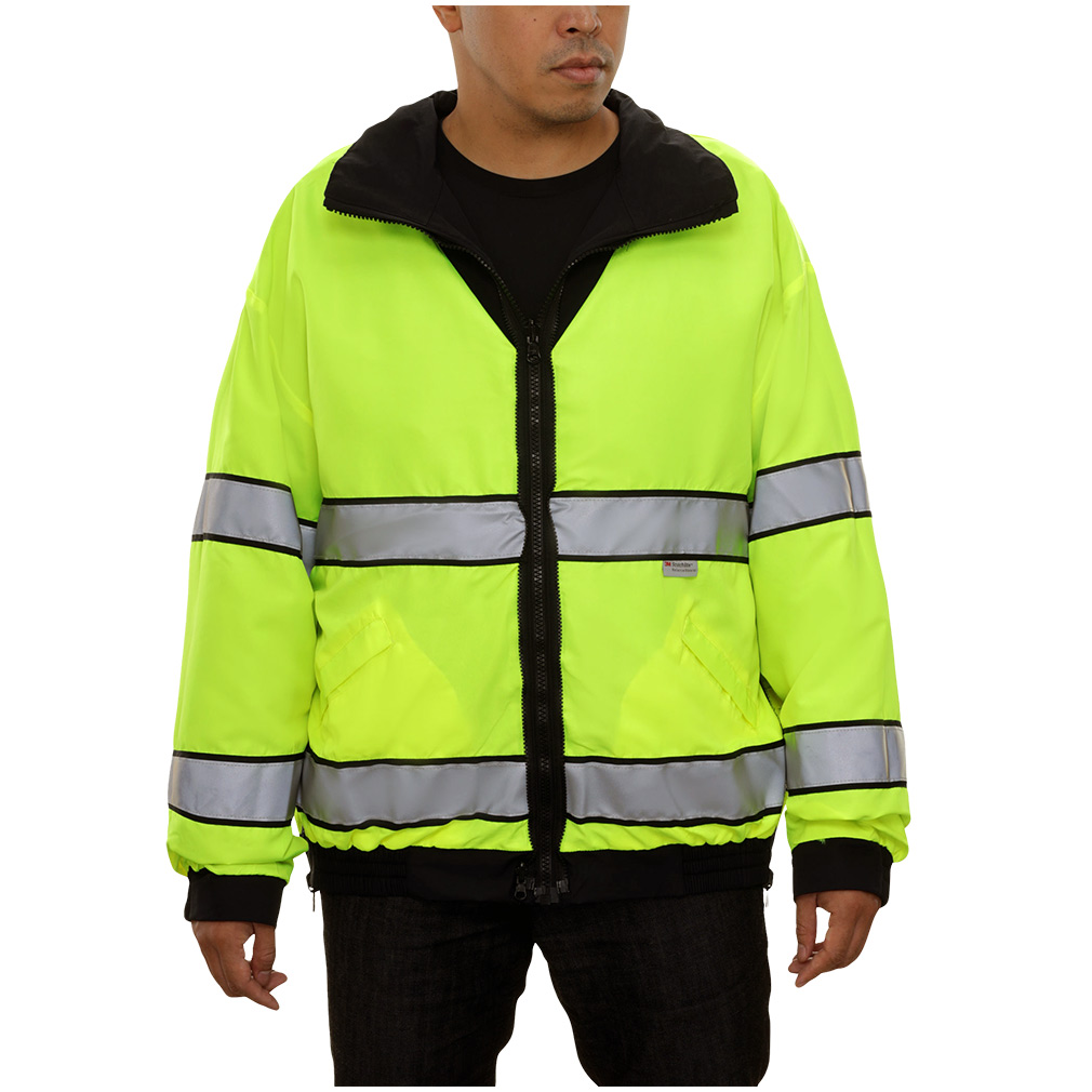 Hi-Vis  2-Tone Waterproof Law Enforcement Reversible Bomber Safety Jacket 