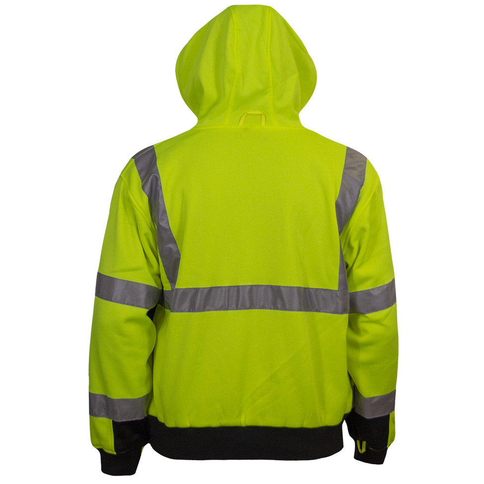 Hi-Viz YKK Full Zip 2-Tone Safety Hoodie with Thermal Liner 