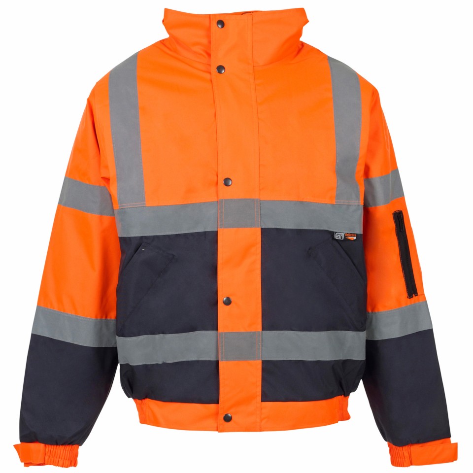 Hi-Vis Two Tone Waterproof Bomber Jacket With Detachable Sleeves