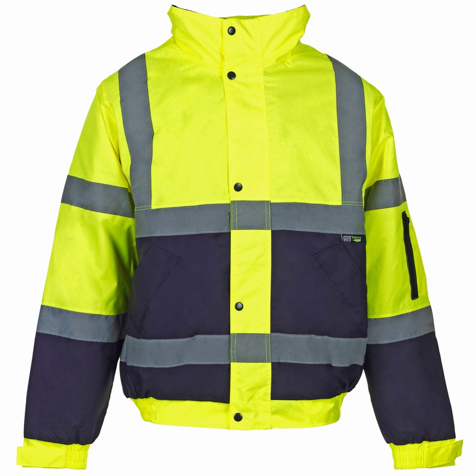 Hi-Vis Two Tone Waterproof Bomber Jacket With Detachable Sleeves