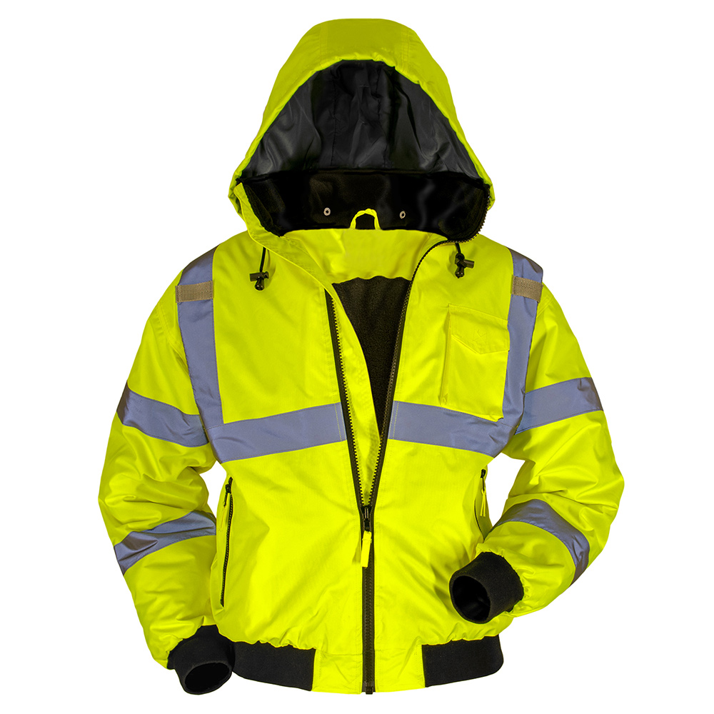 Hi-Vis Durable Waterproof PU Coated  Bomber Jacket Class 2