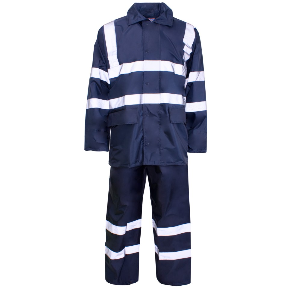 Hi-Vis Lightweight Nylon/PVC Raincoat with Pants