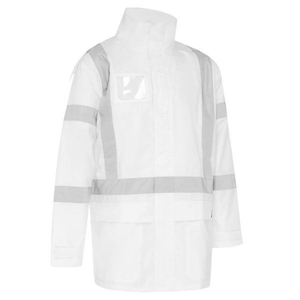 Reflective Breathable X Back Rail Shell Rain Jacket with PU coating