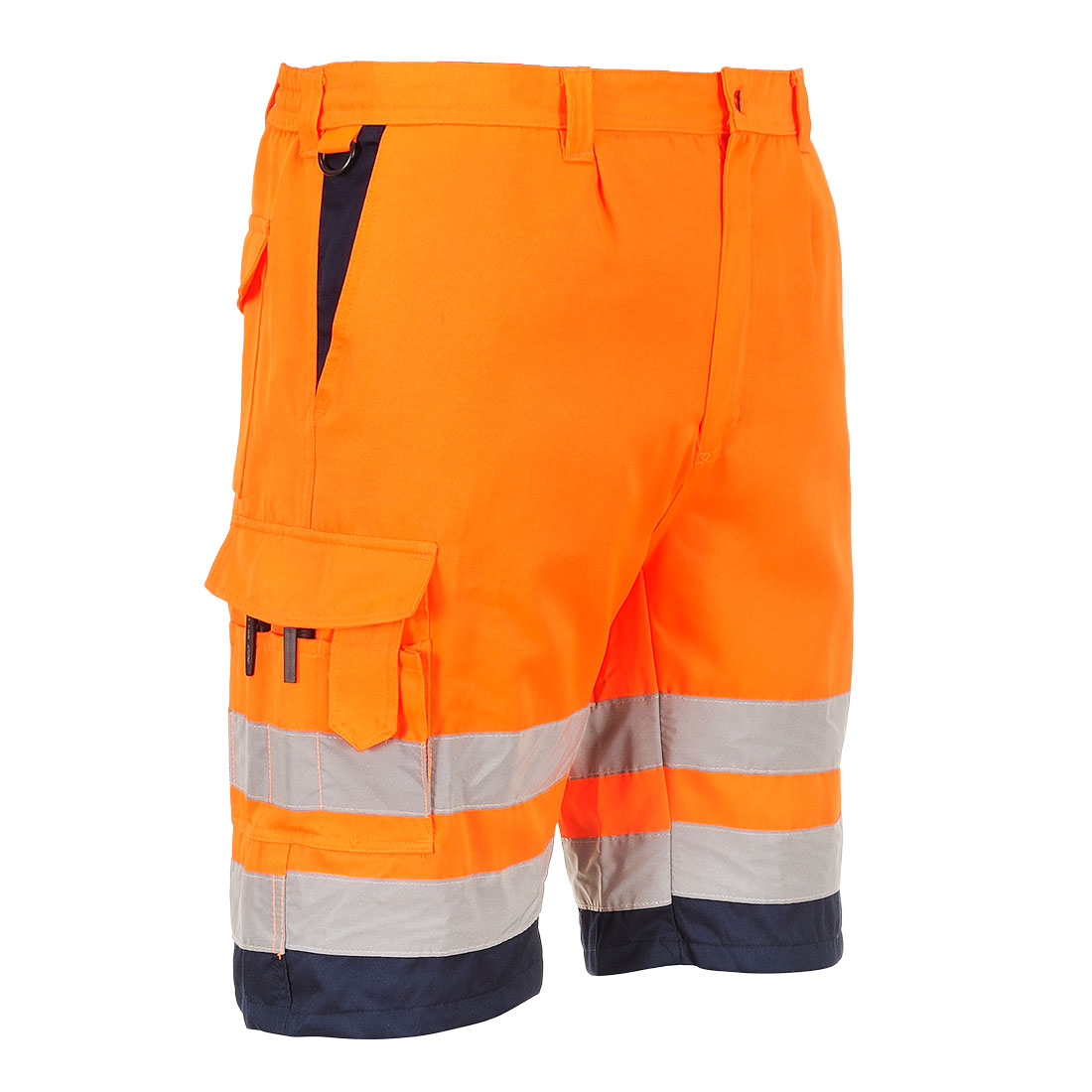 Hi-Vis Durable Poly-cotton Shorts Class 2 with UPF rated fabric