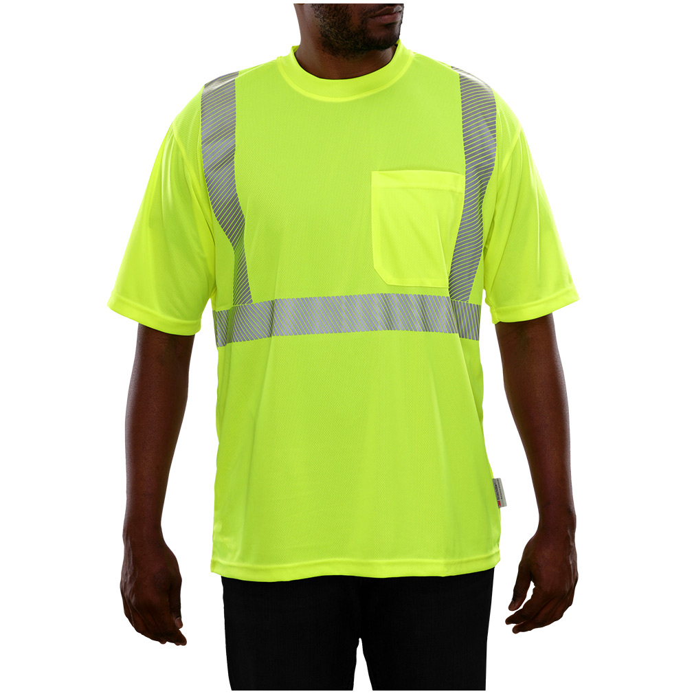 Hi-Vis Workwear Durable Safety ANSI Class 2 T-shirt with Pocket Oranger\Yellow