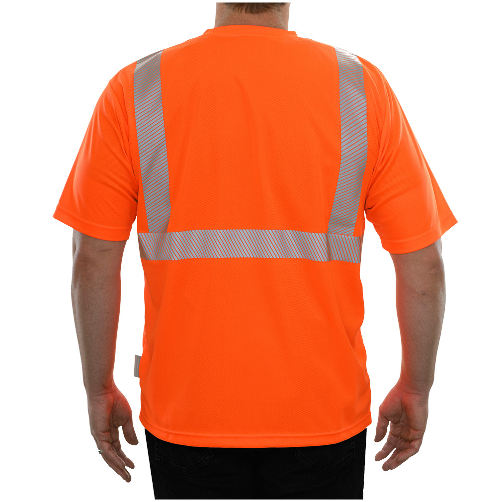 Hi-Vis Workwear Durable Safety ANSI Class 2 T-shirt with Pocket Oranger\Yellow