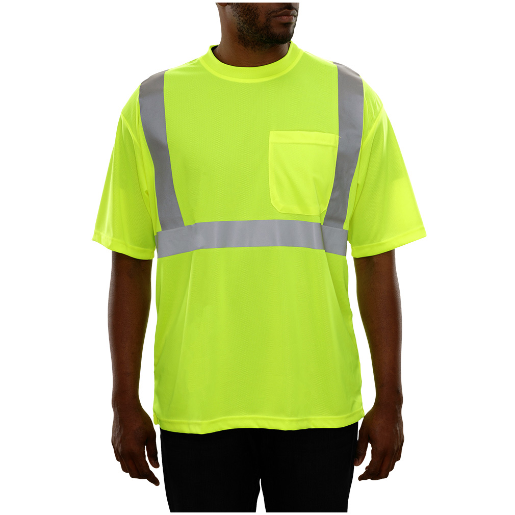 Hi Vis Durable Wicking X-Back Safety Tee Shirt