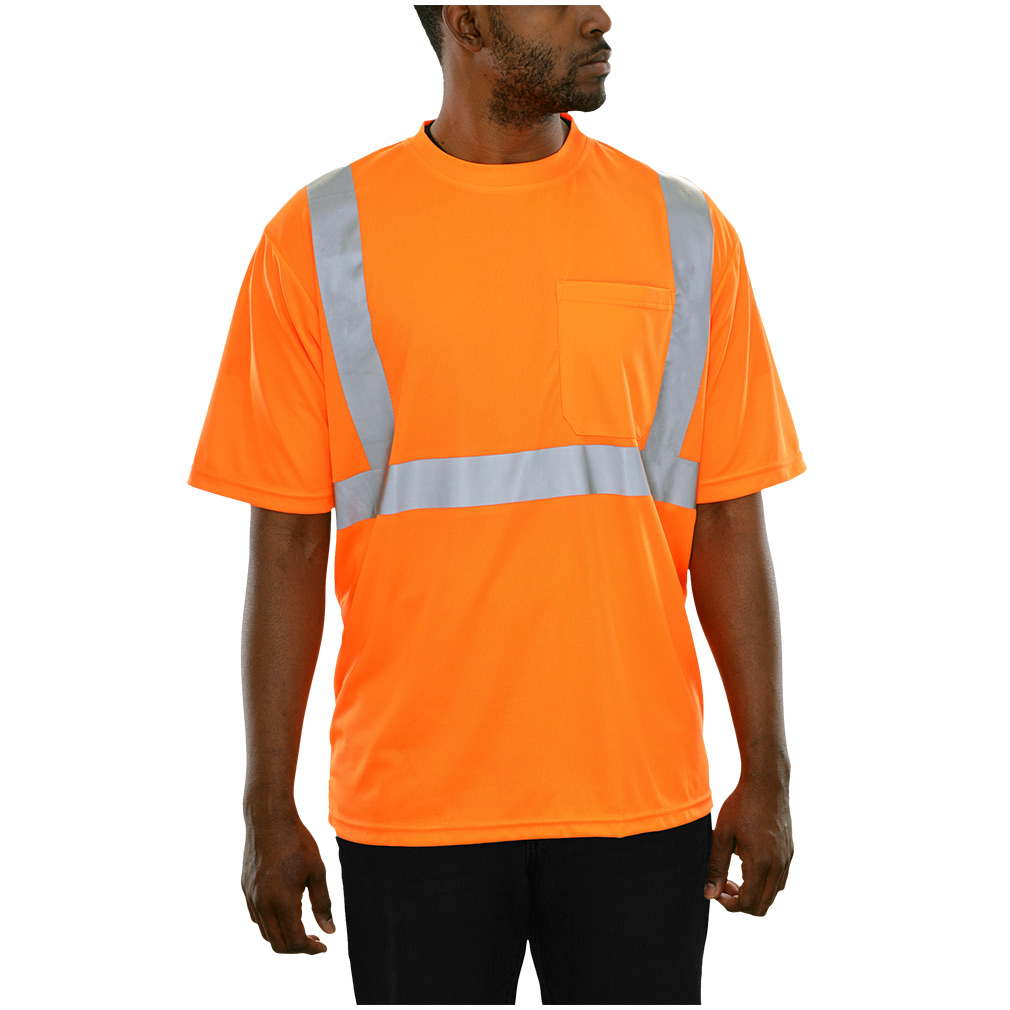 Hi Vis Durable Wicking X-Back Safety Tee Shirt