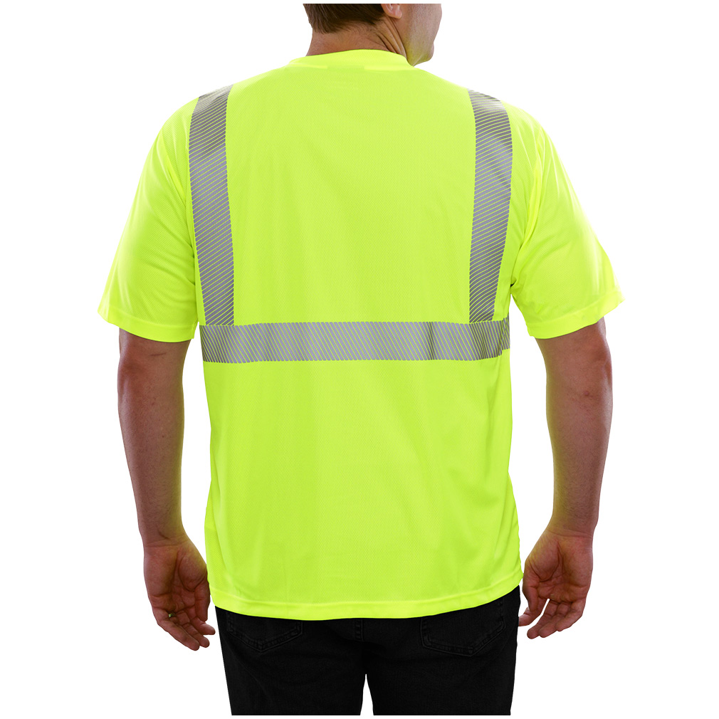 Hi-Vis Lightweight Flexible Safety T-Shirt ANSI Class 2 with Segmented Tape