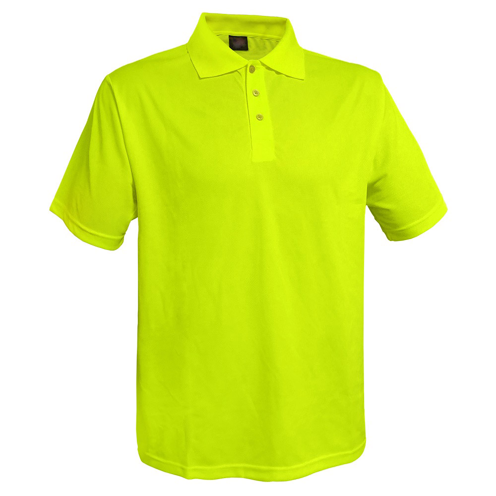 Hi Vis Mens Polyester Birdeye Short Sleeve Polo Shirt