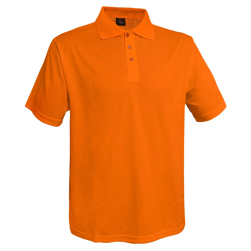 Hi Vis Mens Polyester Birdeye Short Sleeve Polo Shirt