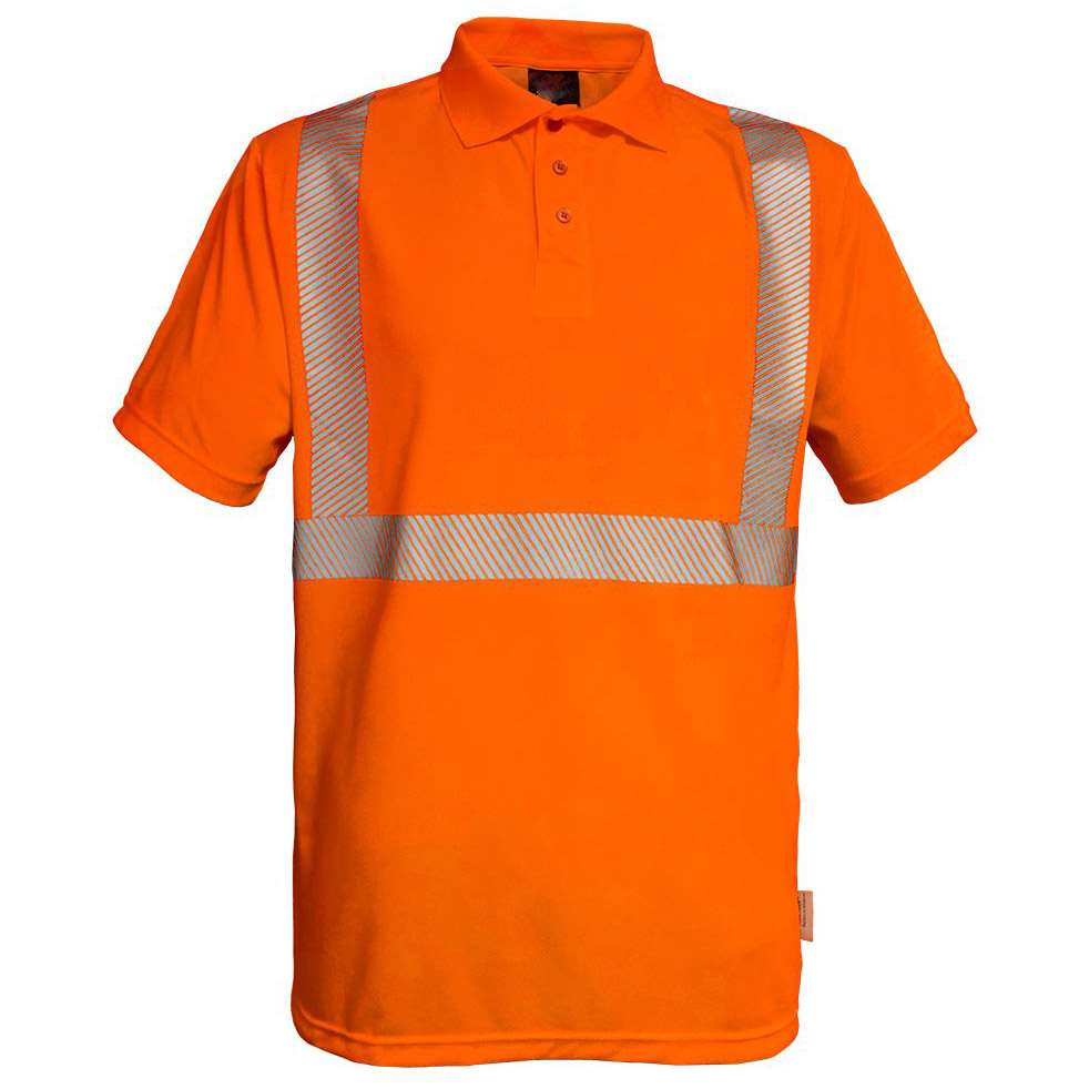 Hi Vis Breathable Wicking Safety Polo Shirts with Flexible 3M™ Segmented Tape