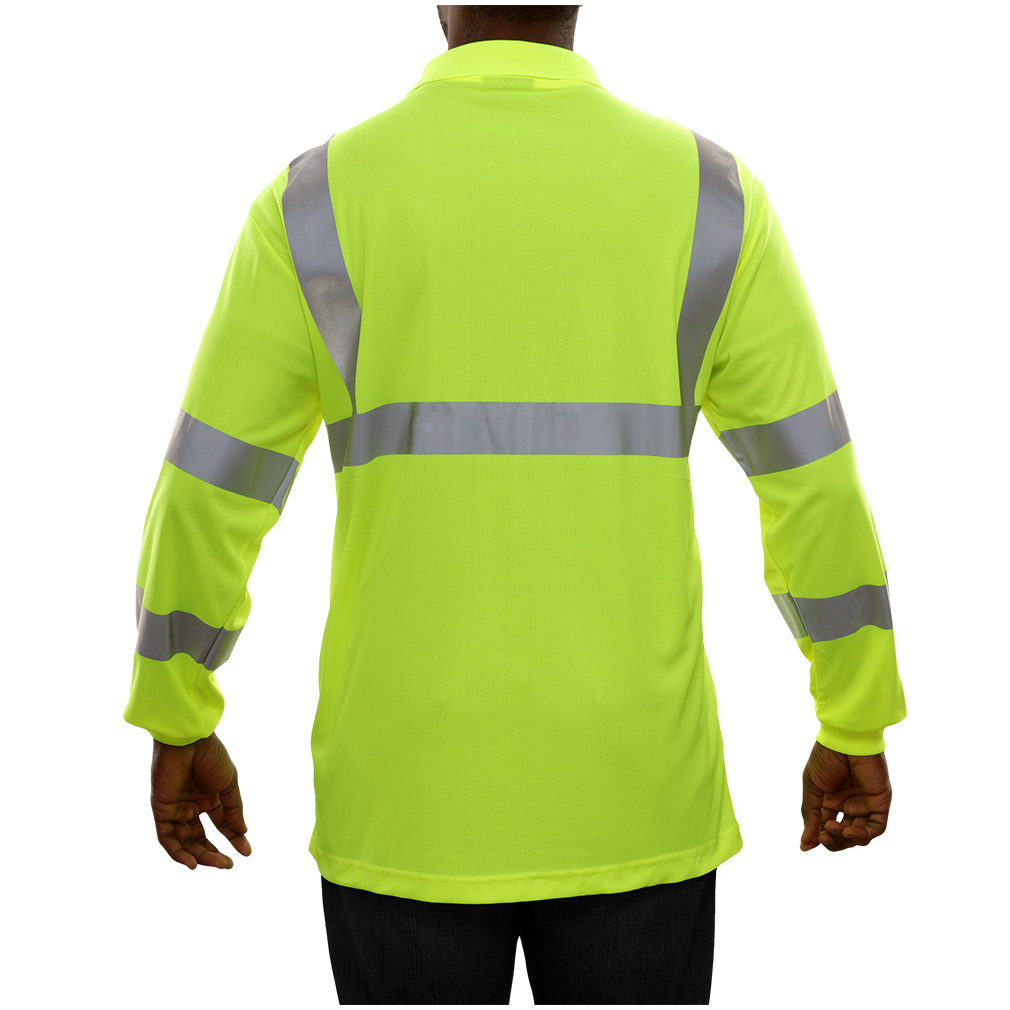 Hi-Vis Comfortable Quick-Dry Lime Safety Long Sleeve with 3M™ Scotchlite™ Tape