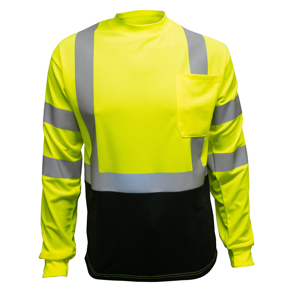 Hi-Vis Breathable Two Tone Black Bottom Long Sleeve