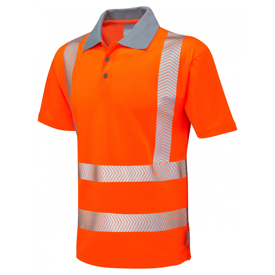 Hi-Vis Breathable Cool Dry Polo Shirt with Heat Transfer Segmented Tape