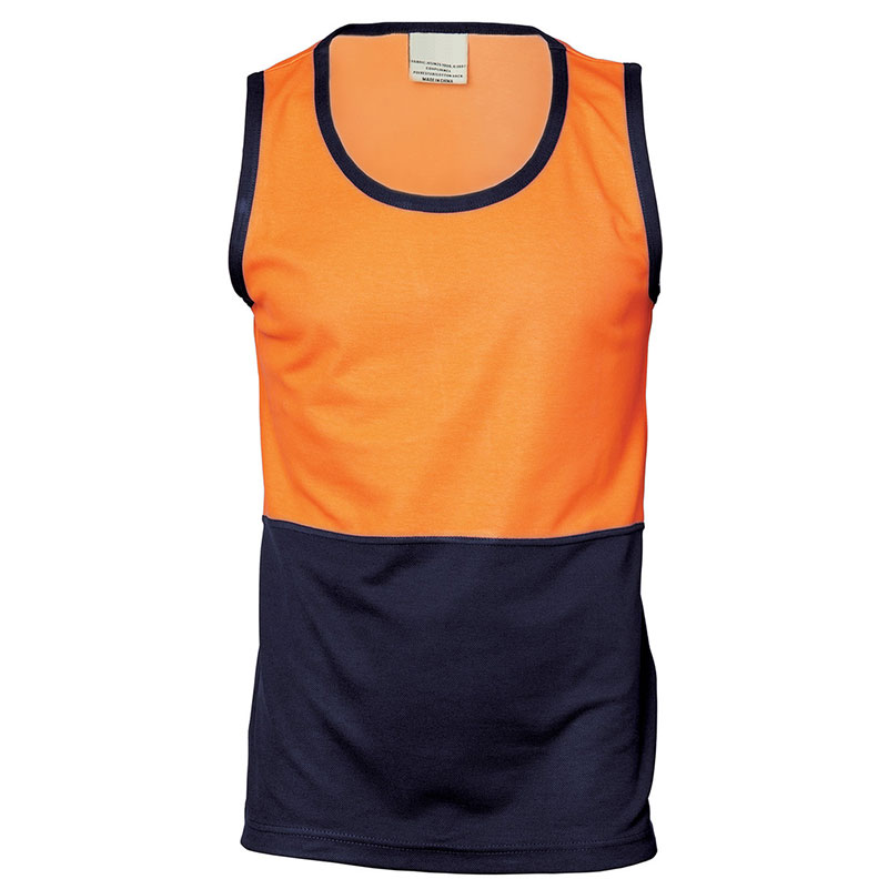 Hi Vis Mens Two Tone Breathable Sleeveless Tee Singlet