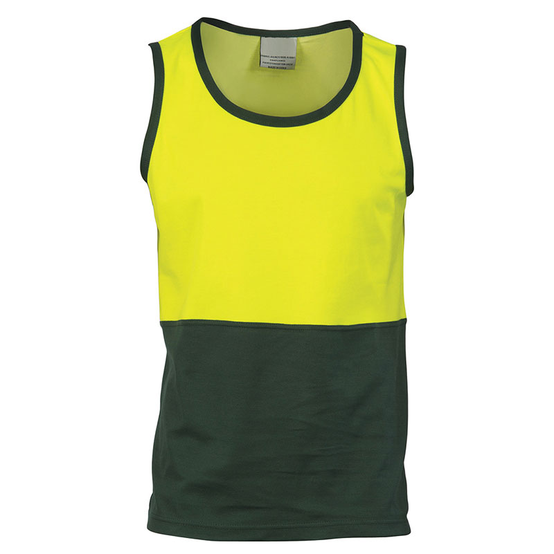 Hi Vis Mens Two Tone Breathable Sleeveless Tee Singlet